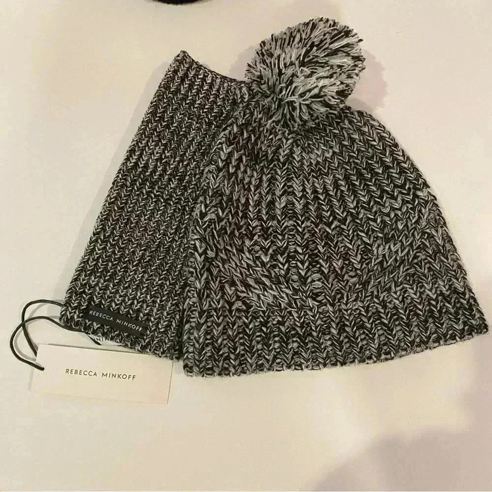 Rebecca Minkoff Marled Beanie and Arm Warmer Set
